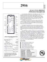 Datasheet UDN2916LB-T производства Allegro